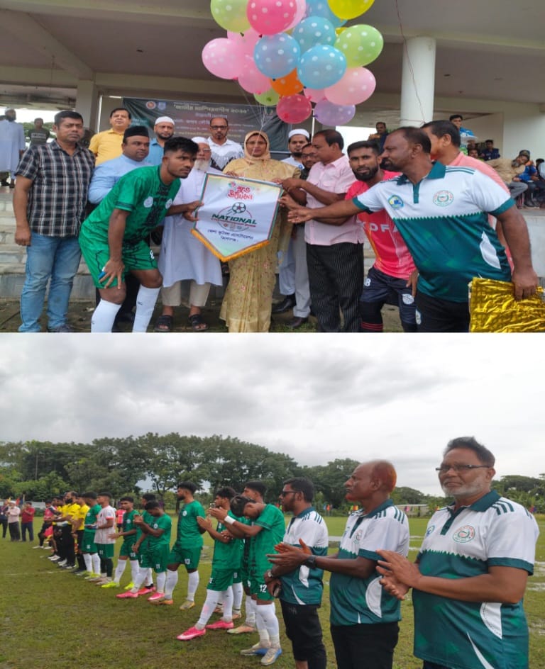 কিশোরগঞ্জে তারুণ্যের উৎসব জাতীয় ফুটবল চ্যাম্পিয়নশীপ লীগ ২০২৫ এর উদ্বোধন