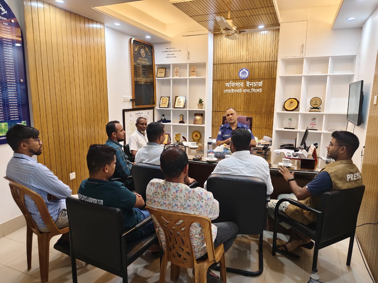 গোয়াইনঘাট উপজেলা রিপোর্টার্স ক্লাবের সাথে নবাগত ওসি তরিকুল ইসলামের মতবিনিময়