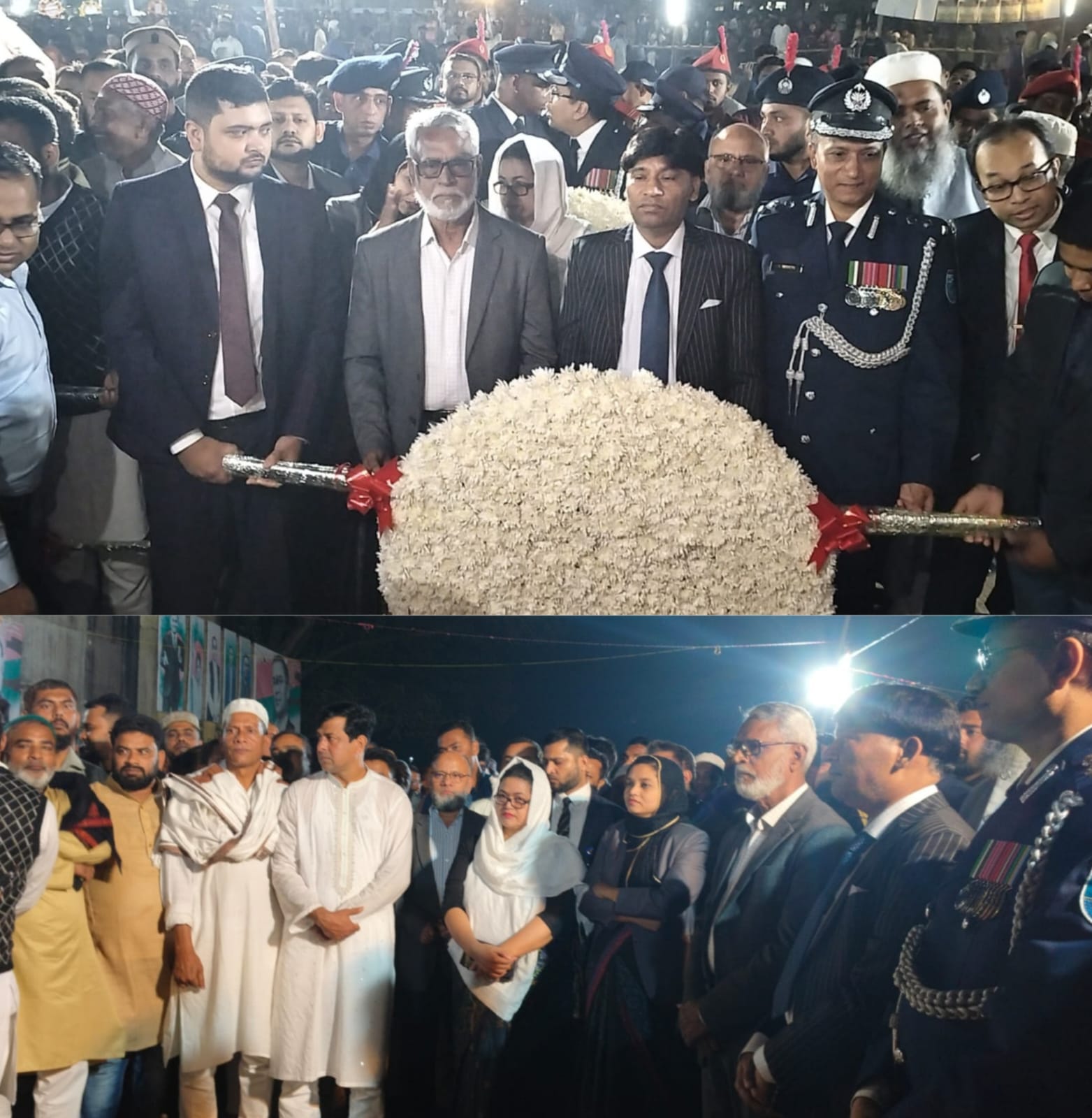 আন্তর্জাতিক মাতৃভাষা দিবস উপলক্ষে ‎একুশের প্রথম প্রহরে কিশোরগঞ্জের কেন্দ্রীয় শহীদ মিনারে মানুষের ঢল