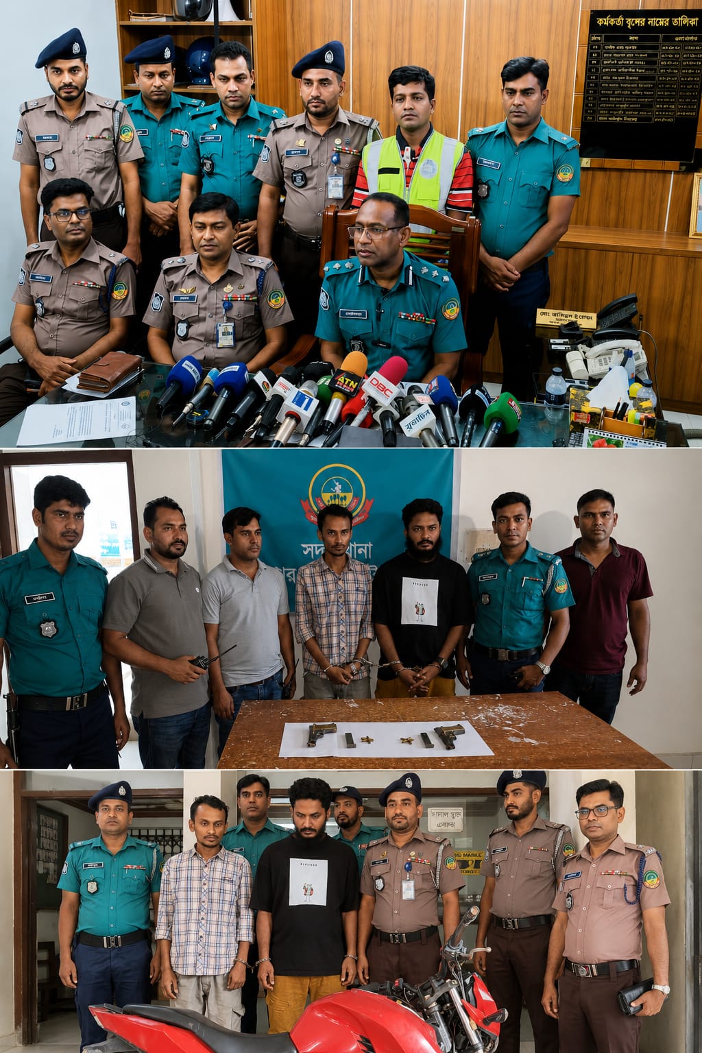 ​গাজীপুরে সদর থানা পুলিশের বিশেষ অভিযান: ২টি বিদেশি পিস্তল ও গুলিসহ গ্রেফতার ২