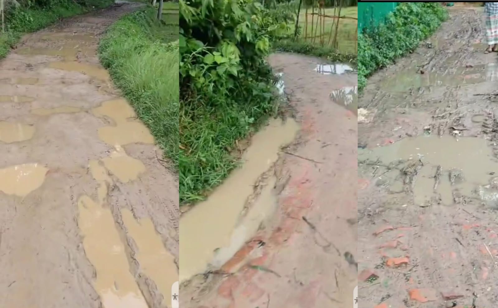 পাকা রাস্তা না থাকায় চরম ভোগান্তিতে বদলা পাড়াবাসী