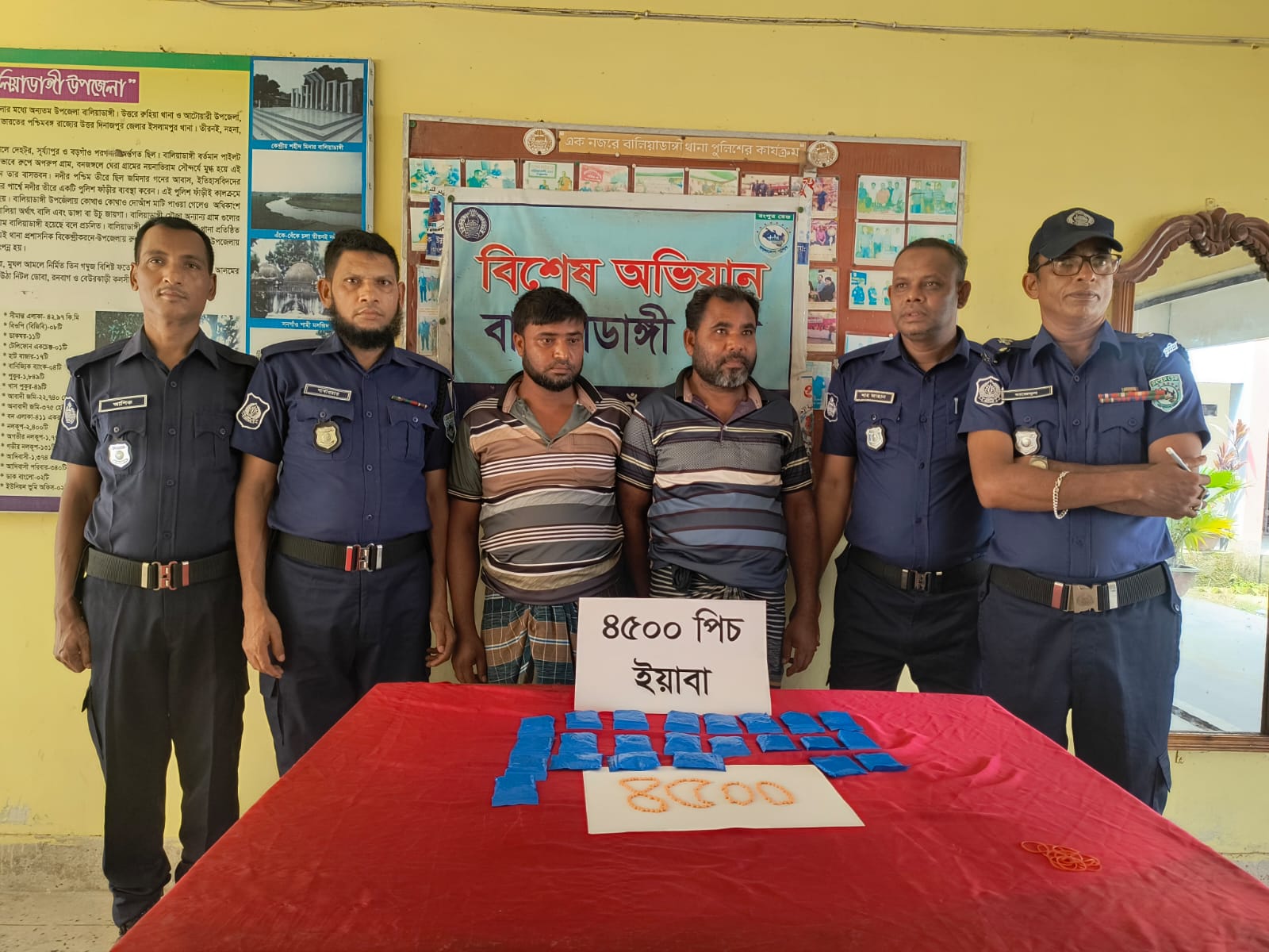 ওসি বুলবুলের নেতৃত্বে বালিয়াডাঙ্গীতে ৪৫০০ পিস ইয়াবাসহ দুই শীর্ষ মাদক ব্যবসায়ী গ্রেফতার