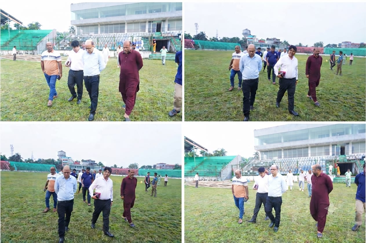 গোল্ডকাপ ফাইনালের জন্য প্রস্তুত নেত্রকোনা স্টেডিয়াম, ডিসি মুশফিকুর রহমানের মাঠ পরিদর্শন, বৃষ্টির বিকল্প প্রস্তুতির নির্দেশ
