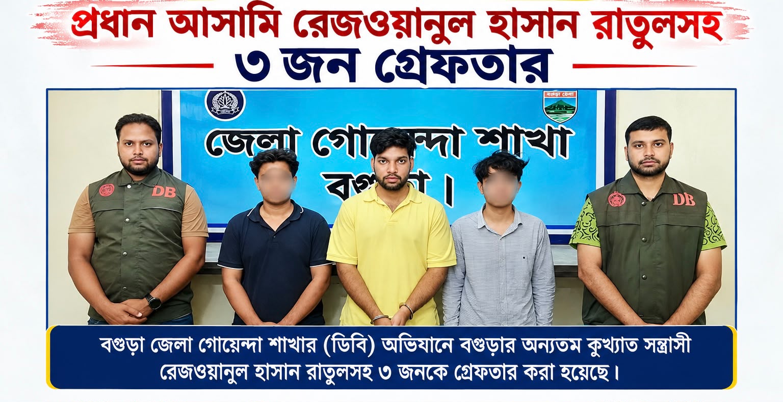 বগুড়ায় দিনদুপুরে কলেজছাত্রী অপহরণের চেষ্টা, বাধা দেওয়ায় মাথায় ছুরিকাঘাত; প্রধান আসামি রাতুলসহ গ্রেফতার ৩