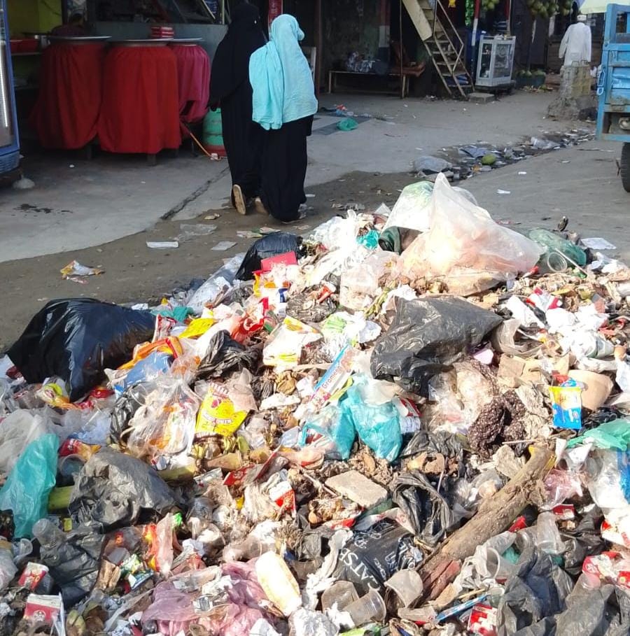 লোহাগাড়ার মোস্তফা মার্কেটের সামনে ময়লার পাহাড়, দেখার যেন কেউ নেই?