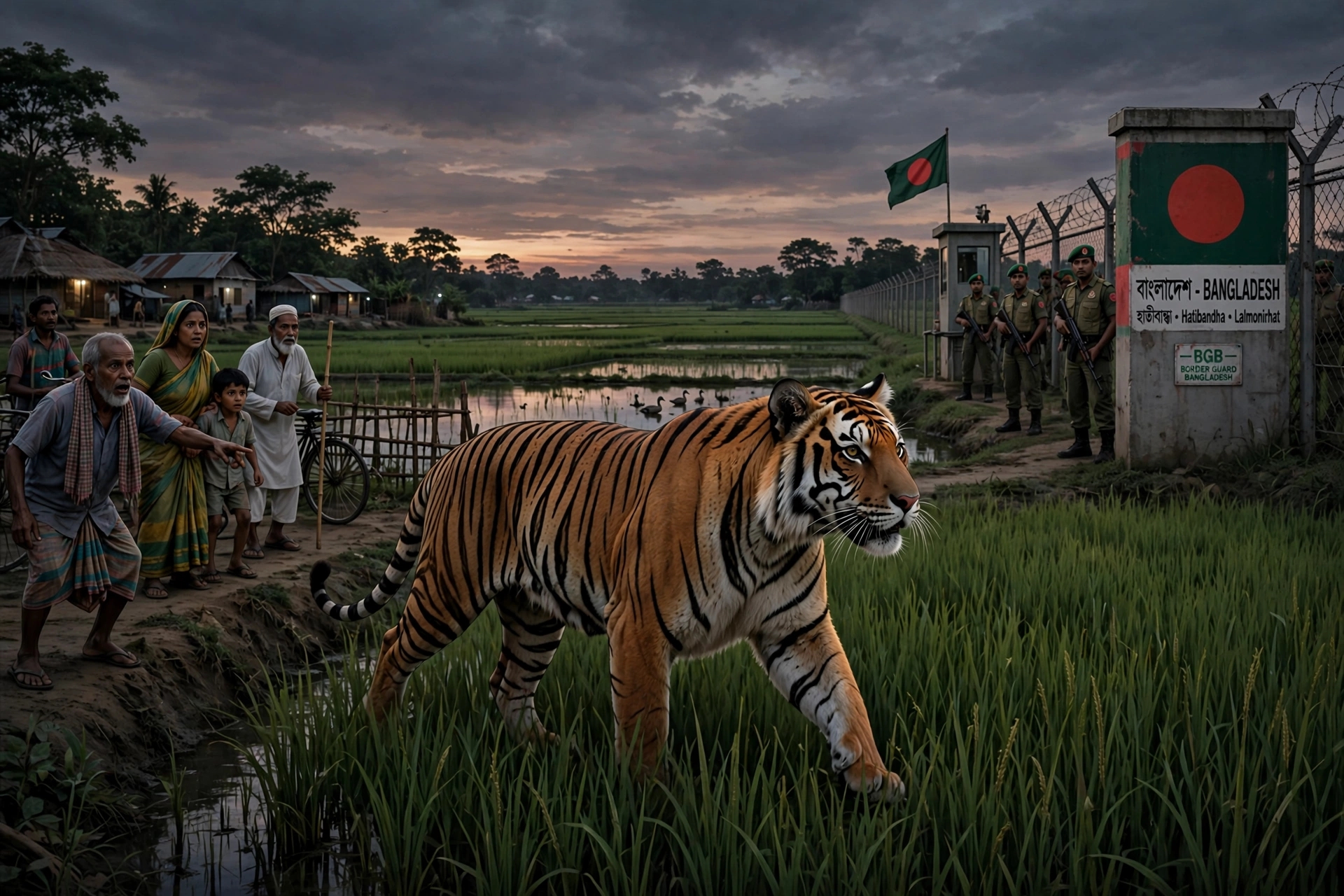 হাতীবান্ধা সীমান্তে বাঘের আক্রমণে ৩ জন আহত